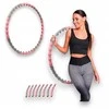 Sulankstomas „Hula Hoop“ lankas su masažiniais iškilimais svorio metimui 95 cm (rožinis)