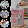Vaikiška taupyklė–seifas ATM su kodu monetoms ir banknotams, rožinė