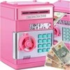Vaikiška taupyklė–seifas ATM su prieigos kodu, rožinė