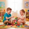 Vaikiškas magnetinių kaladėlių rinkinys, 100 dalių