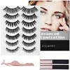 Lewer - Magnetic Blakstienos Set with Tweezers and Akių apvadas, 7 pairs