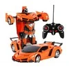 Automobilis - transformeris su nuotolinio valdymo pultu, oranžinis