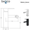 Bidė maišytuvas Besco Modern / Varium, Juodas matt