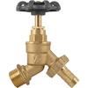 Čiaupas 1/2" x 3/4" išor.sr su vožtuvu ir jungtimi 13 mm žarnai Bradas ROUND HANDLE, žalvaris
