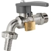 Čiaupas 1/2" x 3/4" išor.sr su vožtuvu ir jungtimi 13 mm žarnai Bradas SIDE LOCK, Brass/Nickel
