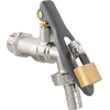 Čiaupas 1/2 x 3/4 išor.sr su vožtuvu ir jungtimi 13 mm žarnai Bradas LEVER LOCK, Brass/Nickel