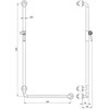 Deante Lehnen vonios kambario rankena su dušelio laikikliu, kairinė, 60/120 cm, Steel