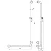 Deante Lehnen vonios kambario rankena su dušelio laikikliu, dešininė, 60/120 cm, Steel