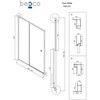 Dušo durys Besco Duo Slide Juodas, 140 x 195 cm