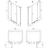 Dušo durys Mexen Lunar, kairinės, 150 cm, transparent/gun metal