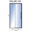 Dušo durys Rea Solar, Juodas mat, 130 cm