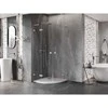 Dušo kabina Mexen Lunar L, pusapvalė, 90 x 90 cm, transparent/brushed nickel