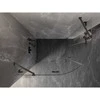 Dušo kabina Mexen Lunar, pusapvalė, kairė, 100 x 80 cm, transparent/brushed gun pilka