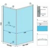 Dušo kabina Rea Space In, Juodas, 80x100 cm