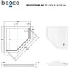 Dušo padėklas Besco Bergo SlimLine, 90 x 90 x 6 cm