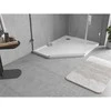 Dušo padėklas Mexen Flow Slim, penkiakampis, dešininis, 90 x 80 cm, Baltas gloss