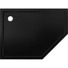 Dušo padėklas Mexen Flow Slim, penkiakampis, kairinis, 100 x 80 cm, Juodas matt