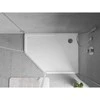 Dušo padėklas Mexen Flow Slim, penkiakampis, dešininis, 90 x 80 cm, Baltas gloss