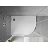 Dušo padėklas Mexen Flow Slim, pusapvalis asimetrinis, kairinis, 100 x 80 cm, Baltas gloss