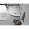 Dušo padėklas Mexen Flow Slim, pusapvalis asimetrinis, kairinis, 100 x 80 cm, Baltas gloss