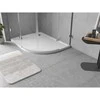 Dušo padėklas Mexen Flow Slim, pusapvalis asimetrinis, kairinis, 90 x 80 cm, Baltas gloss