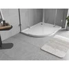 Dušo padėklas Mexen Flow Slim, pusapvalis asimetrinis, dešininis, 90 x 80 cm, Baltas gloss