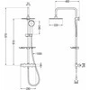 Dušo sistema su termostatu Mexen KT40, Baltas