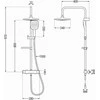 Dušo sistema su termostatu Mexen KX17, Chrome/Baltas