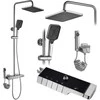 Dušo sistema su termostatu REA Rob, Brushed Nickel Inox