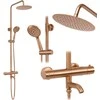 Dušo-vonios sistema su termostatu REA Lungo, Brushed Copper