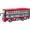 Dviaukštis autobusas City Bus su šviesos ir garso efektais, 1:16, raudonas