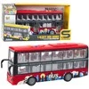 Dviaukštis autobusas City Bus su šviesos ir garso efektais, 1:16, raudonas