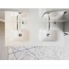 Dviguba spintelė Besco Akya Classic 131 cm su praustuvu ir klik-klak, Baltas glossy/Baltas glossy+Chrome