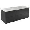 Dviguba spintelė Besco Akya Classic 131 cm su praustuvu ir klik-klak, Gun Metal glossy/Baltas matt+Juodas matt