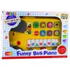 Edukacinis pianinas "Autobusas" vaikams, geltonas