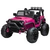 Elektromobilis vaikams Jeep JC666 Lakuotas, rožinis