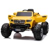 Elektromobilis vaikams Mercedes X 4x4 AWD, MP4, Lakuotas, geltonas