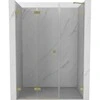 Dušo durys Mexen Lunar-F, sulankstomos, kairė, 140 cm, transparent/brushed auksinis