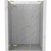 Dušo durys Mexen Lunar, kairinės, 150 cm, transparent/brushed auksinis