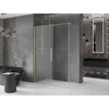 Dušo kabina Mexen Velar, 160 x 85 cm, Brushed auksinis/matinis stiklas