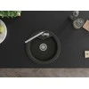Granitinė virtuvinė plautuvė Mexen Diego su maišytuvu ir sifonu, Metallic juodas/auksinis+Chrome