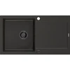 Granitinė virtuvinė plautuvė Mexen Leo su sifonu, Metallic juodas/auksinis+Juodas, 900 x 500 mm