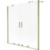 Vonios sienelė Mexen Velar Duo, 160 x 150 cm, Brushed auksinis/matinis stiklas