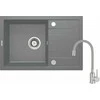 Granitinė virtuvinė plautuvė Deante Corio su maišytuvu, ZRCPS113, Metallic pilkas+Pilkas/steel