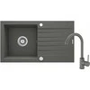 Granitinė virtuvinė plautuvė Deante Zorba su maišytuvu, ZQZVT113, Anthracite metallic