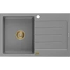 Granitinė virtuvinė plautuvė Mexen Bruno su sifonu, Pilkas+Gold, 795 x 495 mm