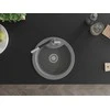 Granitinė virtuvinė plautuvė Mexen Diego su maišytuvu ir sifonu, Pilkas+Juodas/Chrome