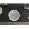 Granitinė virtuvinė plautuvė Mexen Diego su maišytuvu ir sifonu, Baltas+Baltas/Chrome