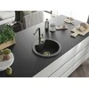 Granitinė virtuvinė plautuvė Mexen Diego su maišytuvu ir sifonu, Juodas granite+Juodas/Gold