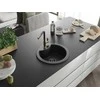 Granitinė virtuvinė plautuvė Mexen Diego su maišytuvu ir sifonu, Metallic juodas/sidabrinis+Juodas/Gold